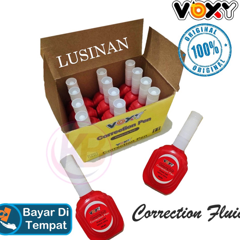 

KF7 1 Lusin 12 Tipe Ex Cair Tipe X Tipex Voxy VX1 Cairan si Penghapus Cair Correction Pen Bayar di Tempat Gemilang