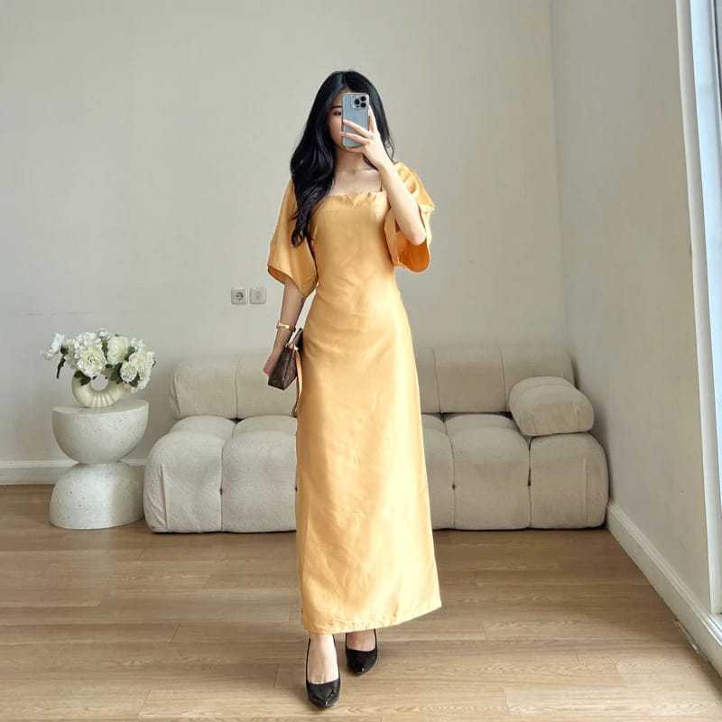 BIG SIZE COD DRESS FELICIA CASUAL KONDANGAN NATAL PESTA BAHAN SATIN LUX MAXMARA