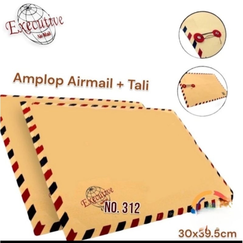 

EXECUTIVE Amplop Coklat Tali Airmail 312 ukuran A3 (300 x 400 mm) - Pack / Box.