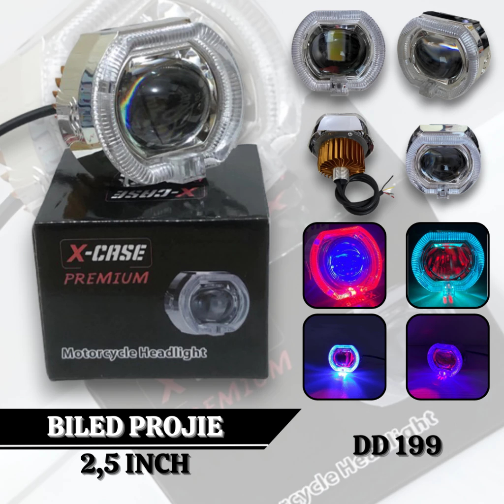 Lampu Utama Biled Projie Mode Projie Biled Proji Lensa Biled Plus Shroud 2.5 Inch Xcase Projie Bille