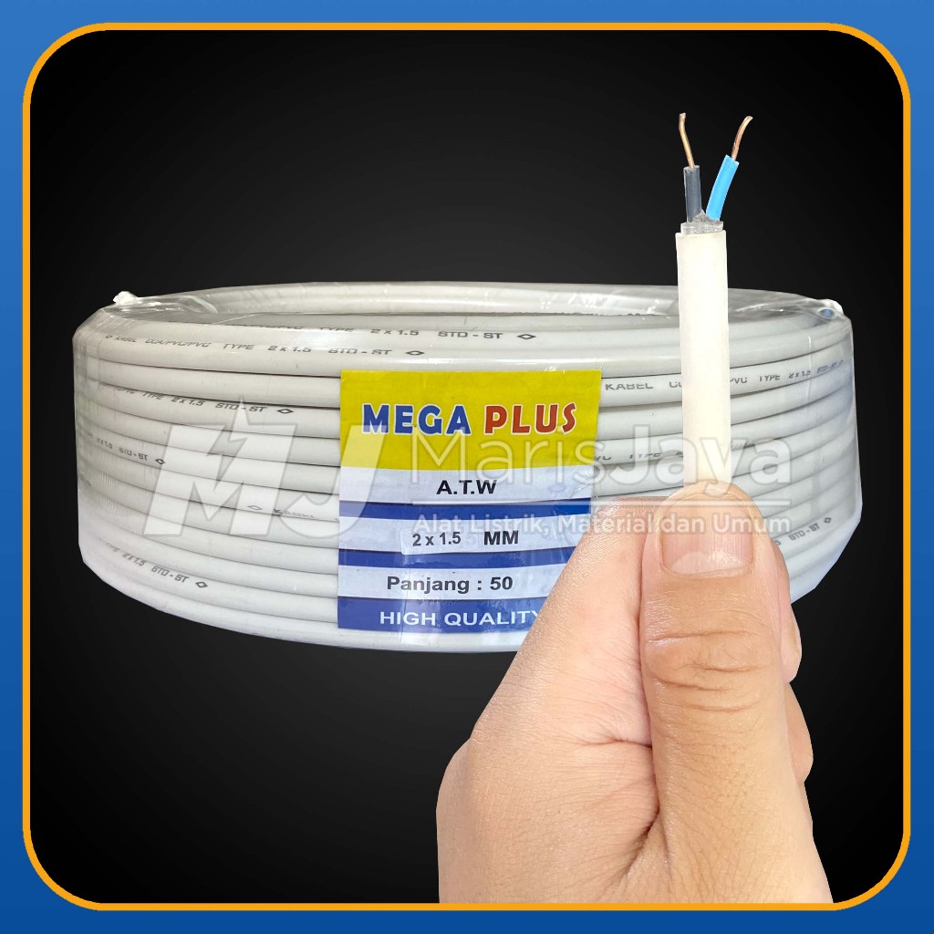 (PER METER) Kabel NYM 2x1,5mm MEGA PLUS / Kabel Listrik 2x1.5mm