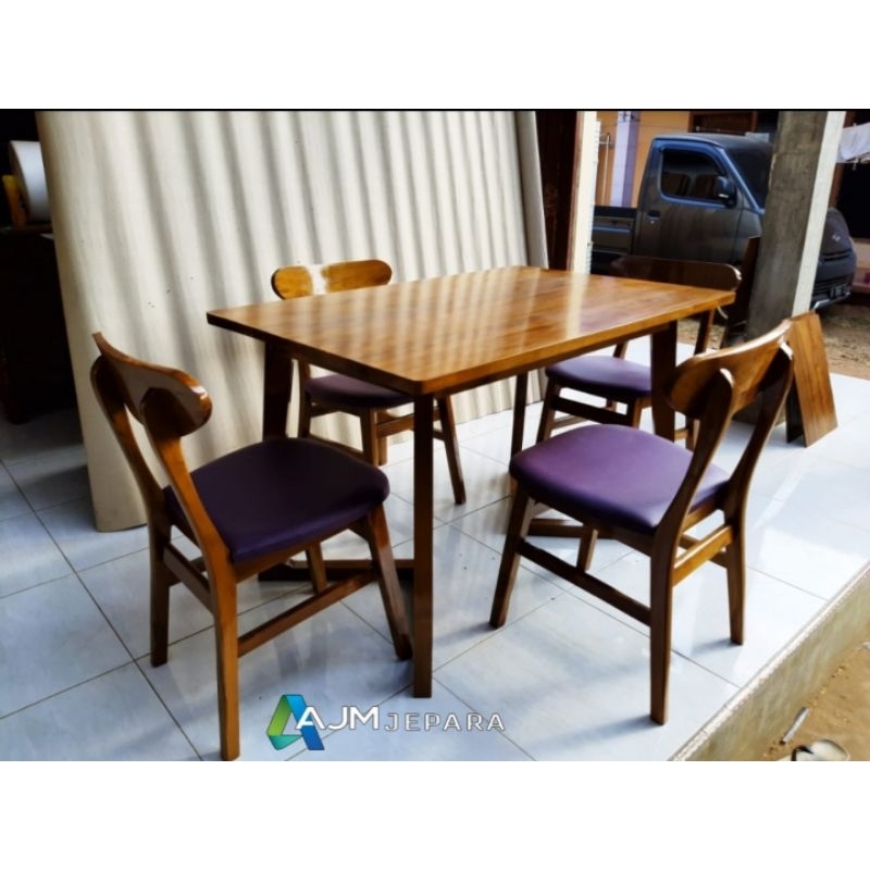meja makan minimalis jati.set meja makan k4 jati,meja jati