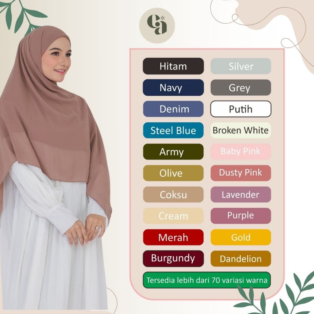 Penawaran Terbatas Jilbab Instan Segi Empat Inner Syari Ceruty Hijab Instan Jumbo Kanaya 150x150