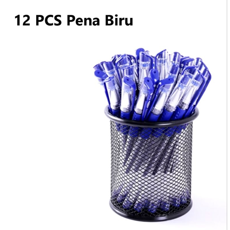 

Paket 1 Lusin isi 12 pcs bulpen Gel -stationery warna biru