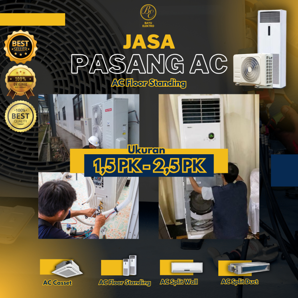 Jasa Pasang AC Standing 1,5 PK - 2,5 PK Type STANDART