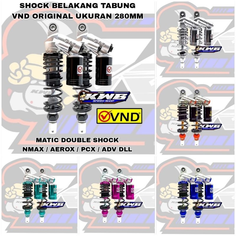 Shockbreaker shock belakang VND AK 111 ukuran 280mm pnp all matic double shock aerox / nmax / pcx / 