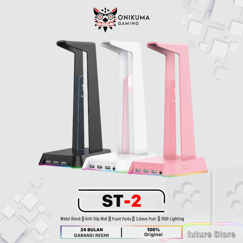 ONIKUMA ST-2 Stand Headphone Penyanggah Headset RGB  In 3 colors Onikuma ST2 Futures Gaming- Stand H