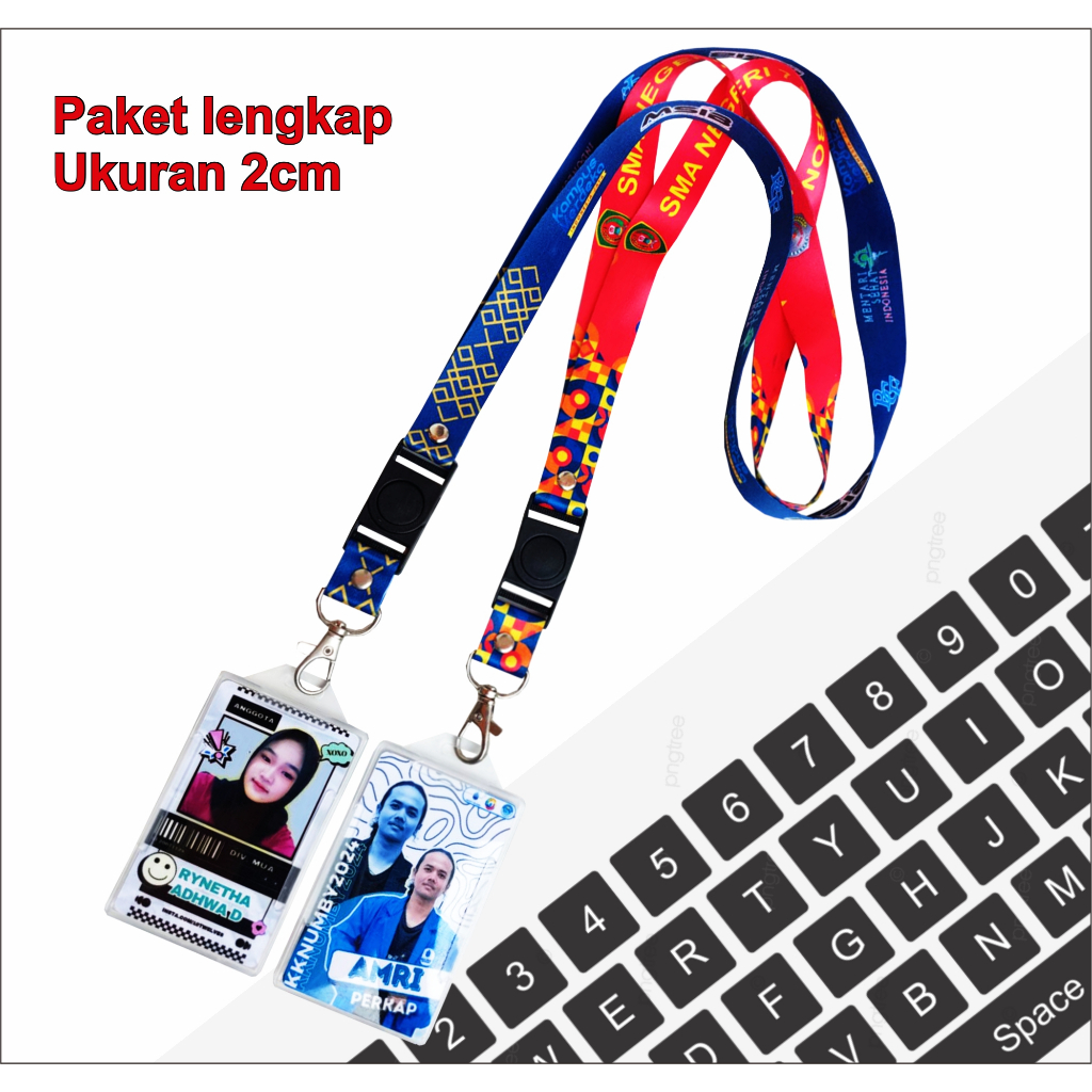 

paket lengkap lanyard id card frame uk 2cm