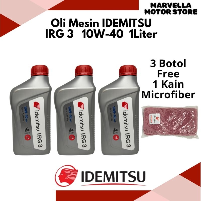 Oli mesin idemitsu IRG3 10W- 40 1Liter Semi Synthetic mb motor matic