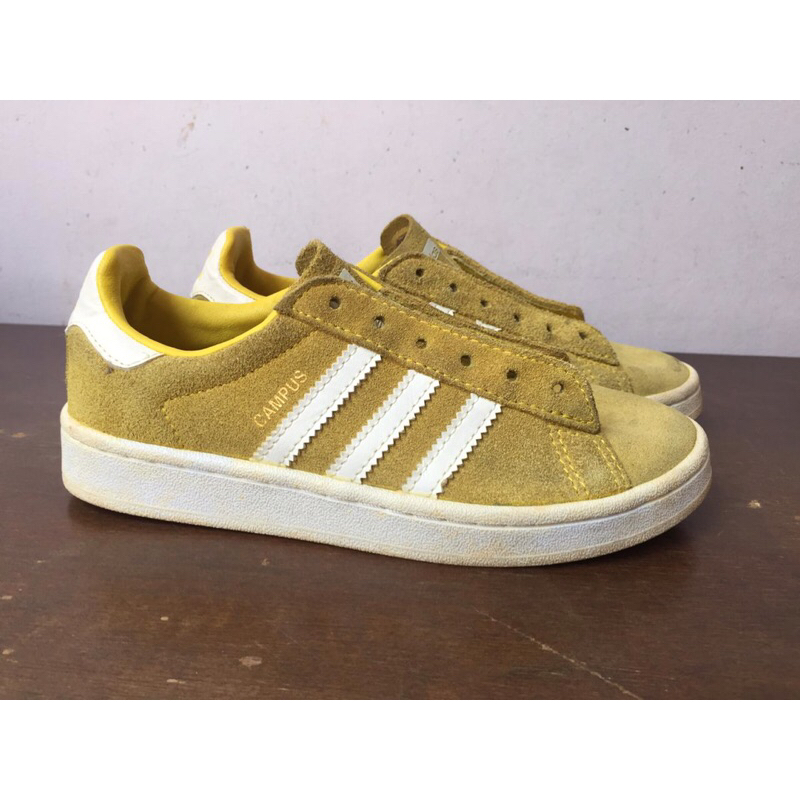 100% Original Sepatu Anak Adidas Campus Suede Yellow Made In Vietnam