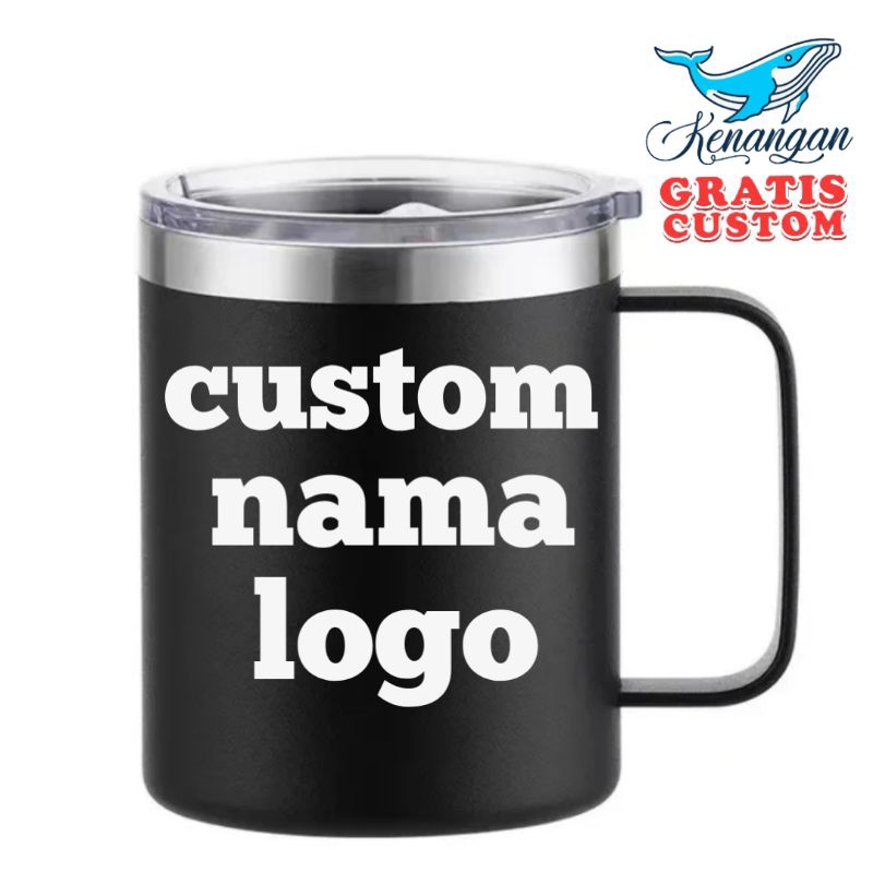 Gelas Souvenir Uniqloo 510 ml + Free cetak Grafir Logo nama / Gelas metal gelas kopi panas gelas sab