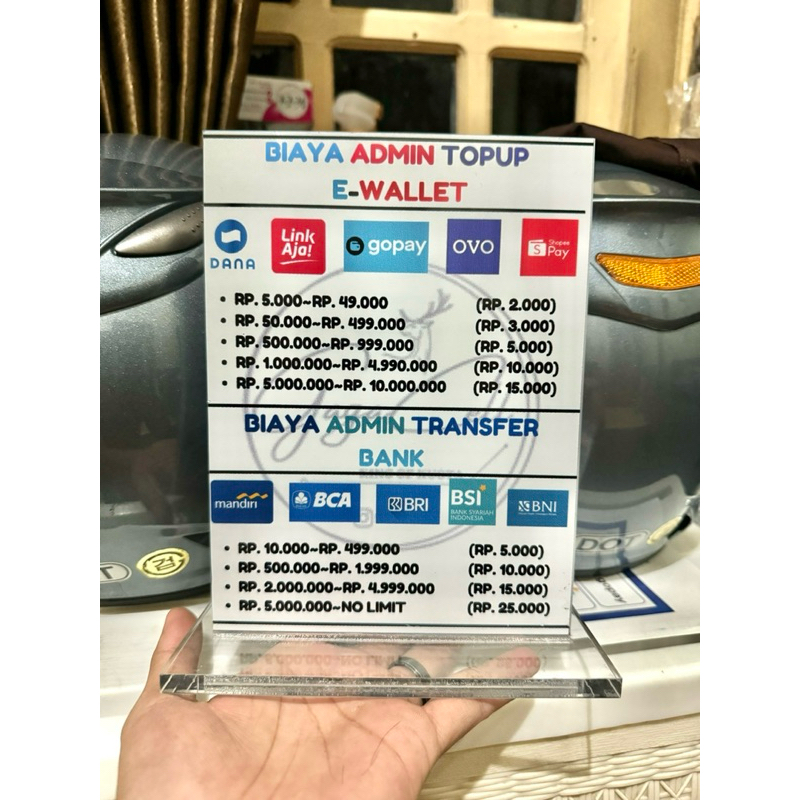 

BAHAN TEBAL AKRILIK MEJA BIAYA TOP UP BISA CUSTOM BIAYA ADMIN UKURAN 15x20