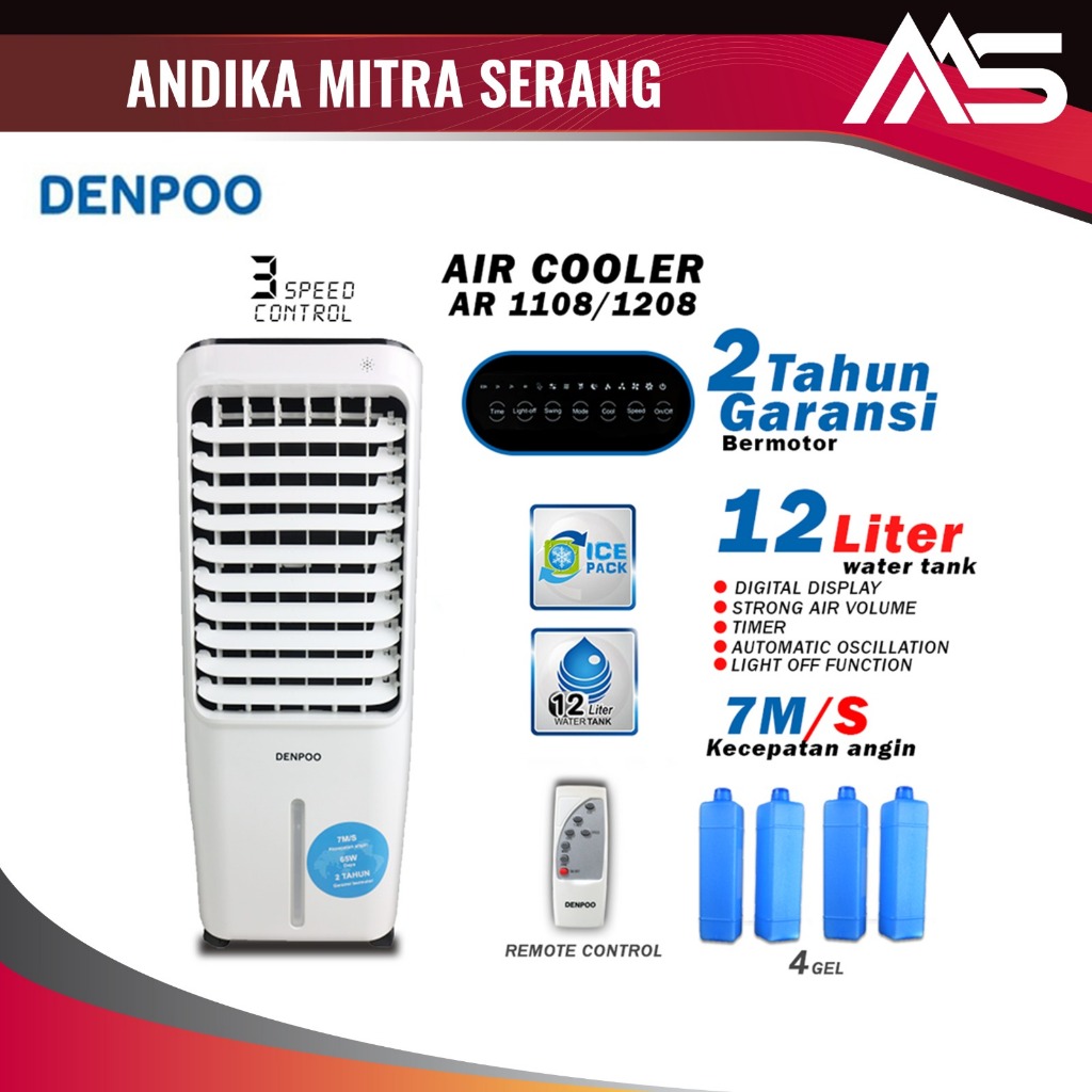 BERGARANSI AIR COOLER DENPOO AR-1108 XF (( 12 Liter )) DENPOO AIR COOLER AR-1108 AR-1107 AC PORTABLE