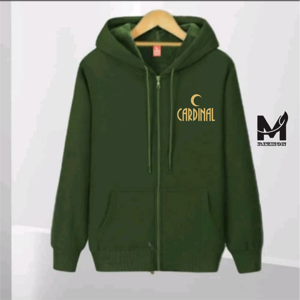 Rizmon Distro Car D Bulan Logo Gold  Hoodie Zipper Crop Top l Jaket Pria Dan Wanita