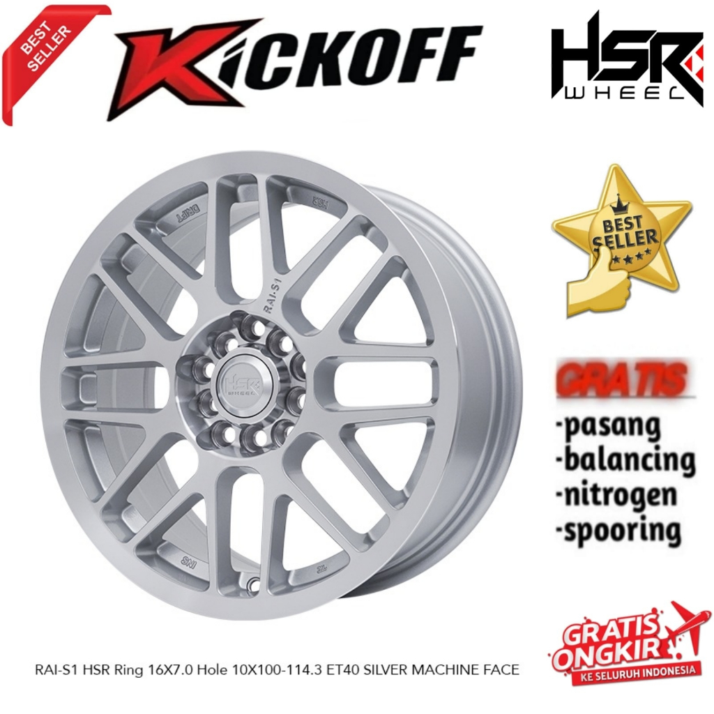 VELG HSR RAI-S1 RING 16 BUAT MOBIL SIENTA ALTIS INOVA XPANDER SERENA BRV XL7 INOVA ALL NEW AVANZA