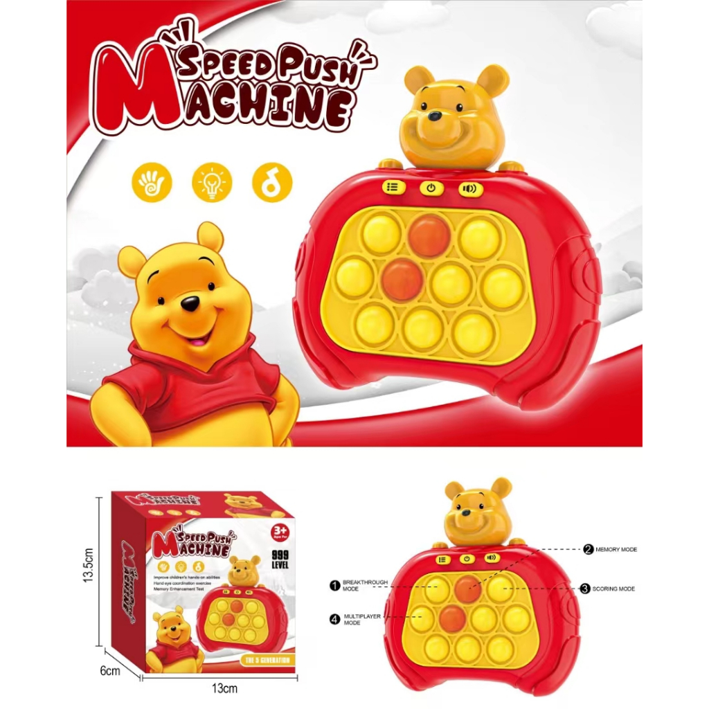 Pop It Push Bubble Game Challenge Fidget Toys Dengan Mesin Game LED Menghilangkan Stress Mainan fidg