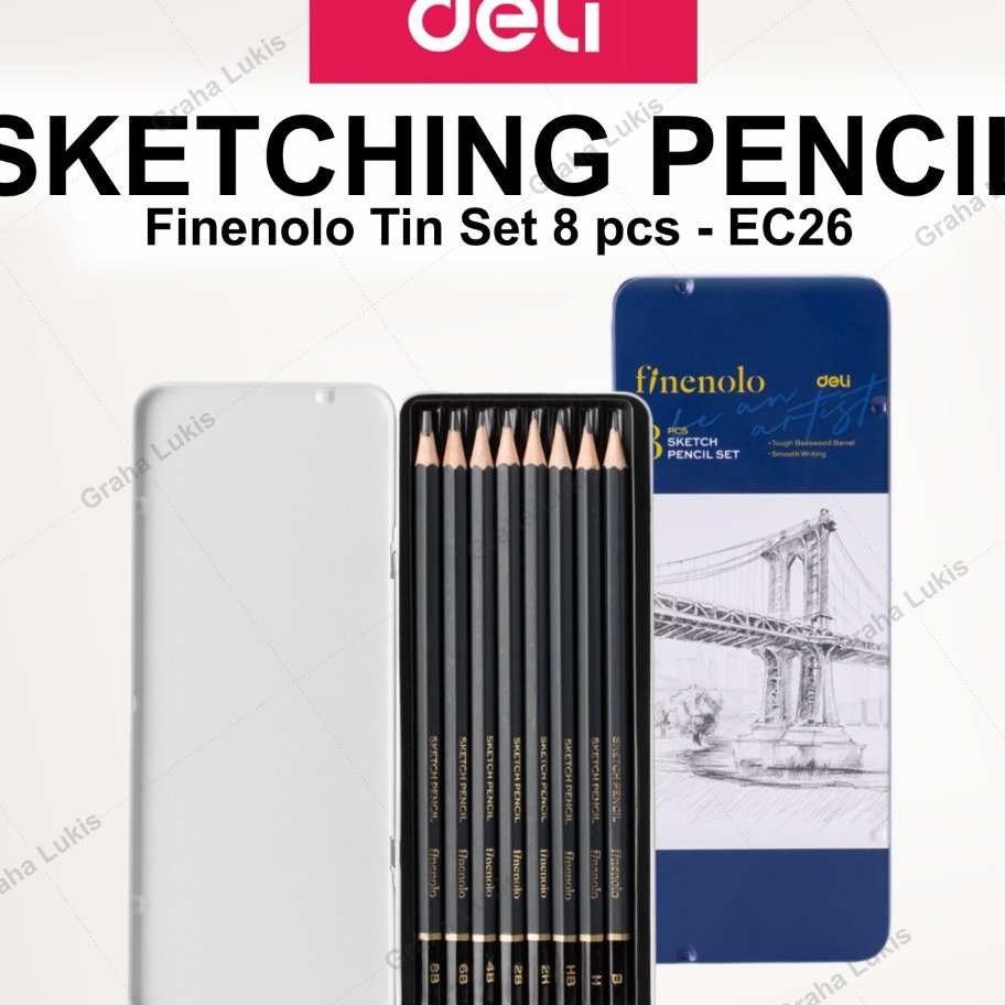 

Unggul Deli Sketch Pencil Set 8 Metal Tin Pensil Sketsa C26
