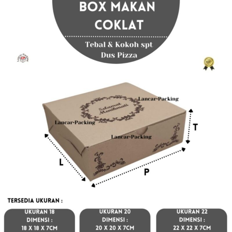 Box Efflute Coklat / Dus nasi coklat / Kardus nasi coklat Tebal (1pcs) - Kota Manado