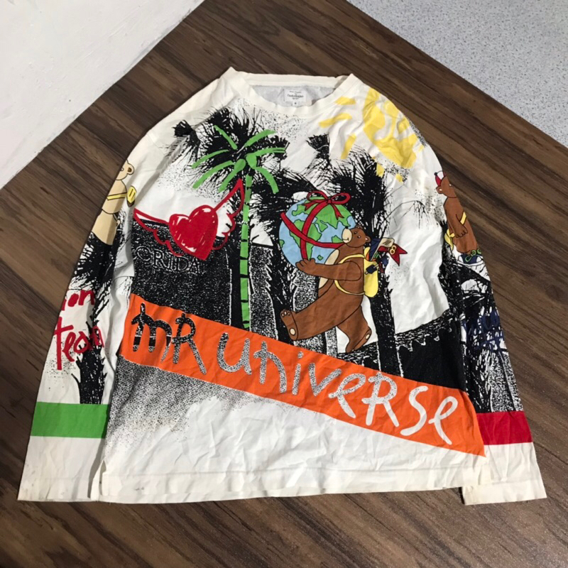 Kaos lengan panjang motif Charles Family bear second bekas preloved