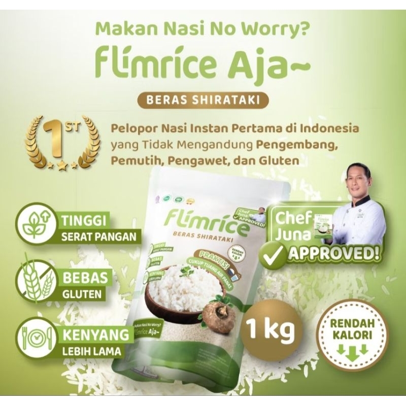 

Flimrice Beras Shirataki 1 KG Flimty Makassar