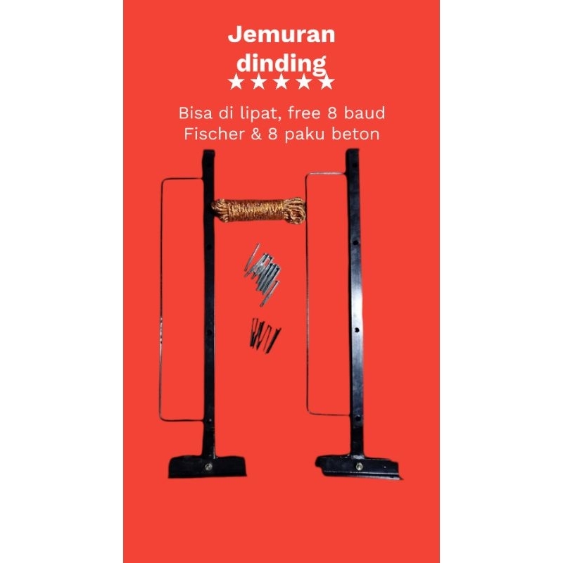 jemuran dinding lipat,gantungan baju, jemuran lipat