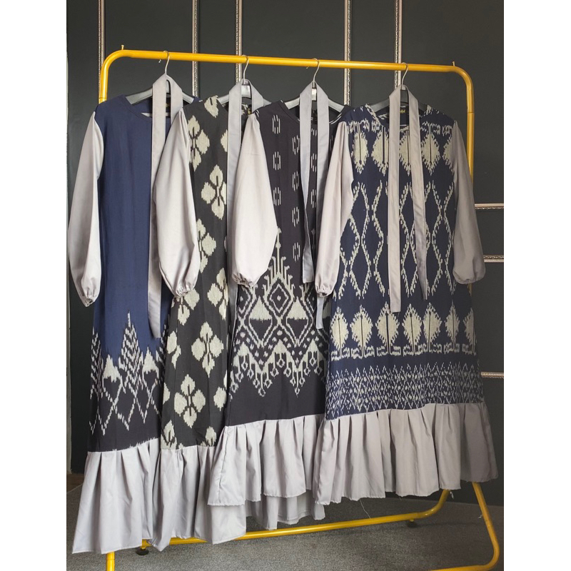 GAMIS KARINA SET BAJU TENUN BAJU COUPLE PASANGAN GAMIS TENUN GAMIS SYAR’i BAJU PREWEDDING COUPLE BAT