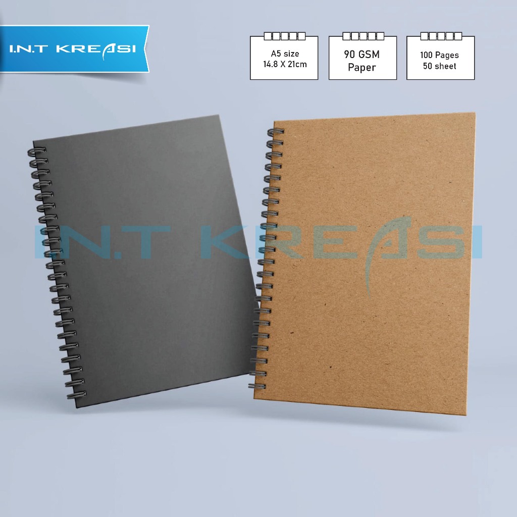 

Int Kreasi Noote book A5 Vintage Aesthetic Notebook Cover Kraft ( 50 lembar/100Halaman ) Isi Garis