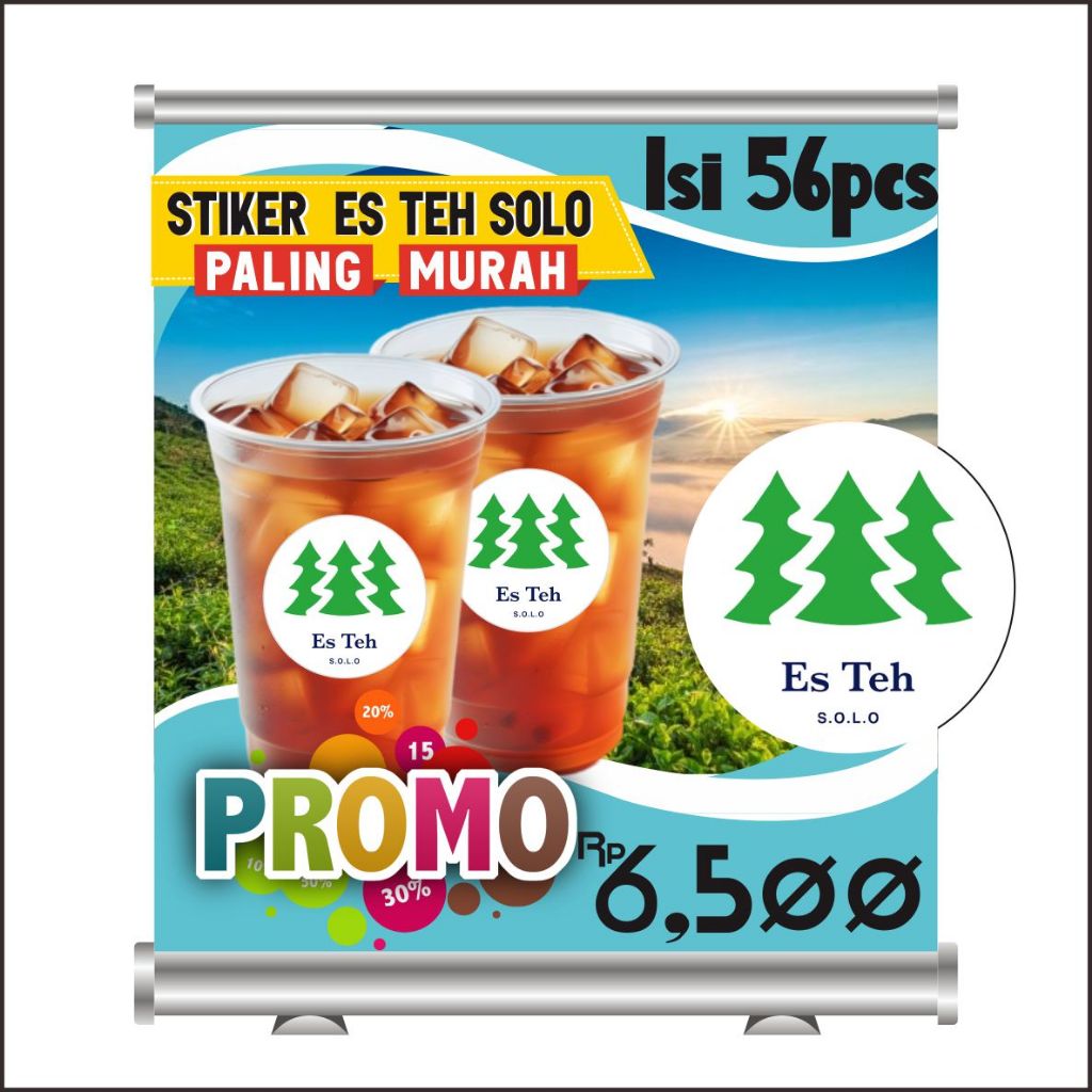 

STIKER ES TEH SOLO ISI 56pcs STICKER ES TEH SOLO TERMURAH