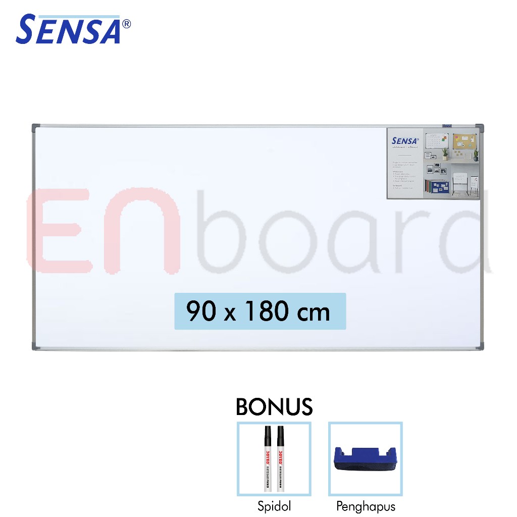 

Papan Tulis Whiteboard / White Board Gantung Single Face Sensa 90 x 180 cm