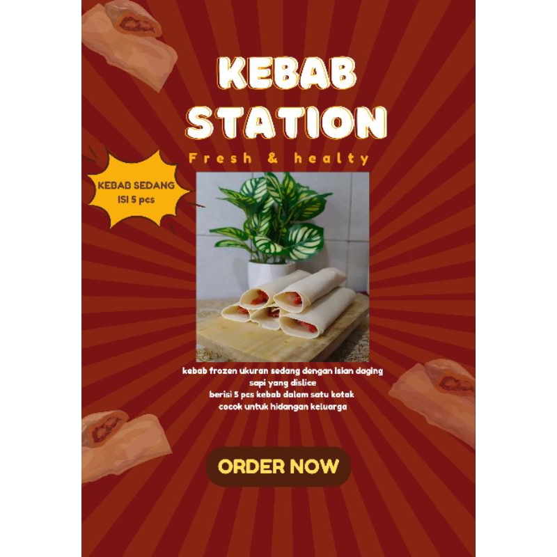 

Kebab Original Sedang isi 5 pcs frozen food dengan daging sapi premium