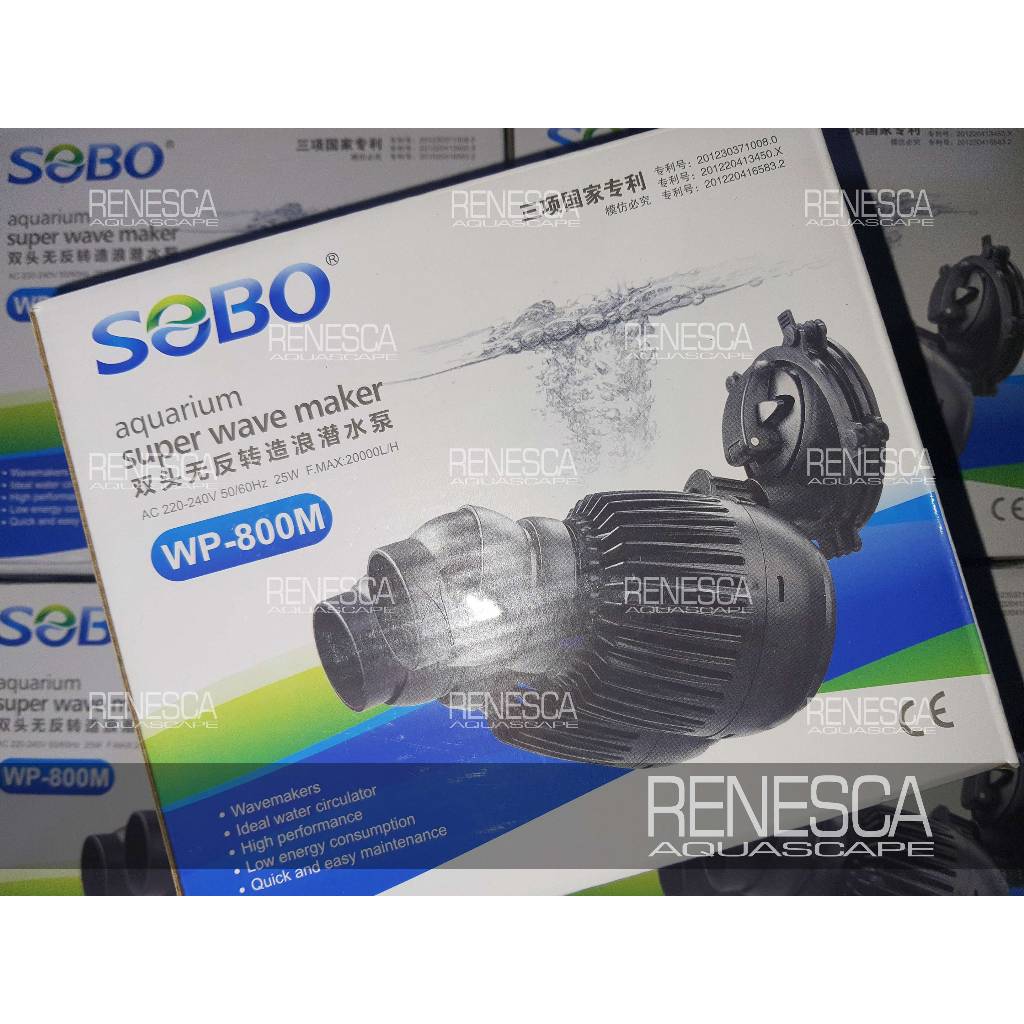 Sobo Aquarium Super Wave Maker WP-800M 25W 20000 L/H - Mesin Wavemaker Arus Gelombang Ombak