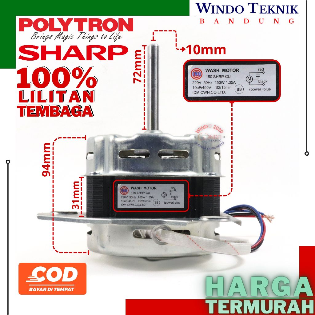 DINAMO WASH MESIN CUCI SHA LILITAN TEMBAGA DINAMO PENCUCI MESIN CUCI POLYTRON QUALITY PREMIUM DINAMO