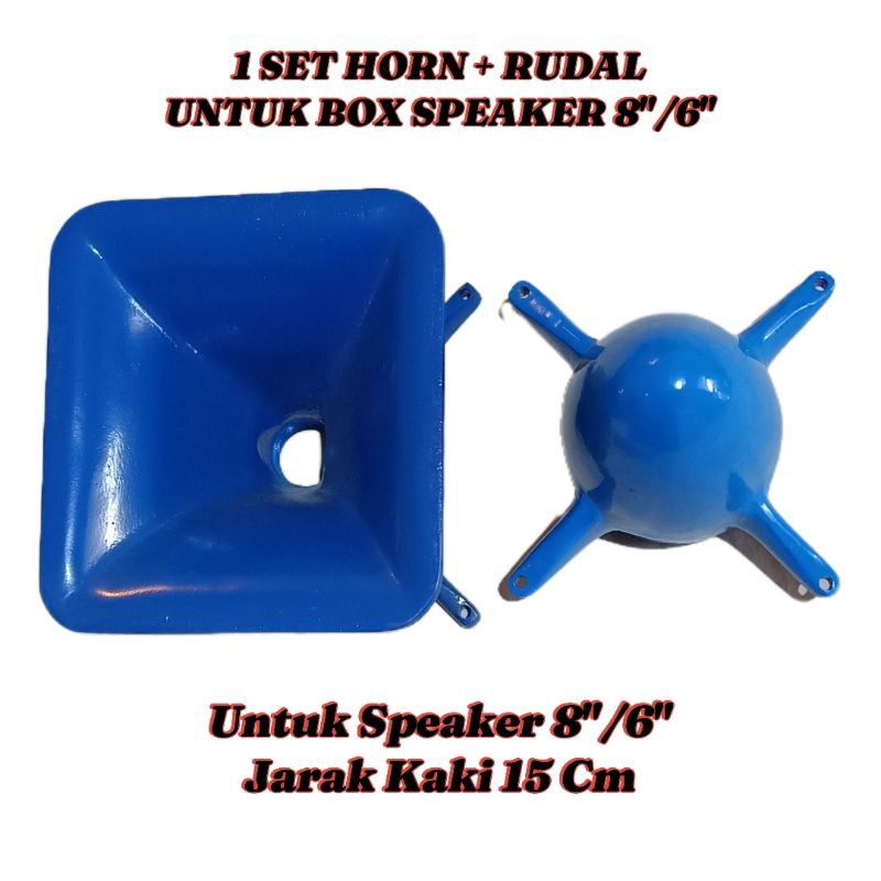 SPEAKER HORN + RUDAL ( PHASEPLUG ) BOX T 16 UNTUK SPEAKER 8 IN ( WARNA BIRU )