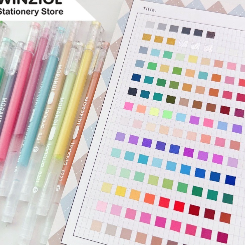 

KF7 Winze 117 warna pulpen warna warni drawing pen acrylic marker 5mm pena pulpen coloring drawing pen set aesthetic morandi journal marker gel pen art supplies