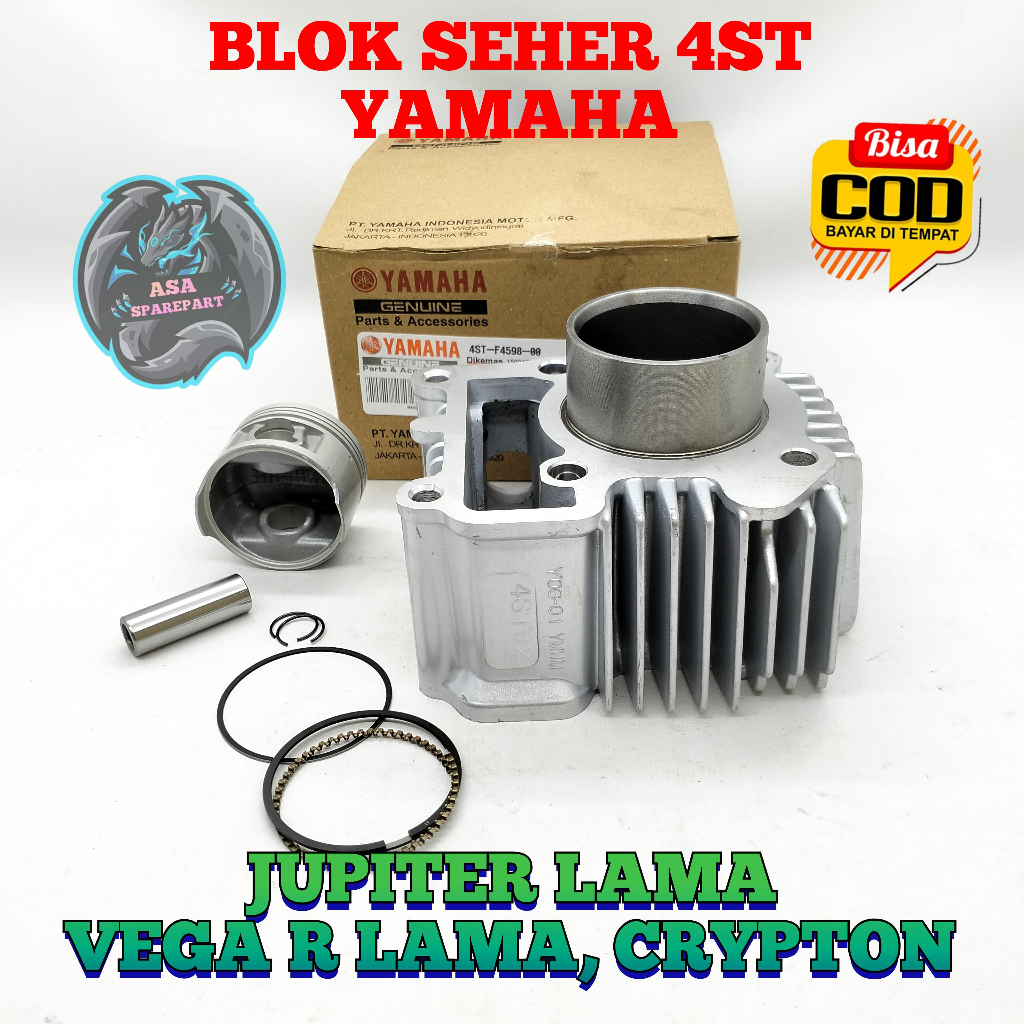 BLOK SEHER Set 4ST / AUS  Motor YAMAHA JUPITER LAMA , VEGA R LAMA , CRYPTON KRIPTON Block Piston ass