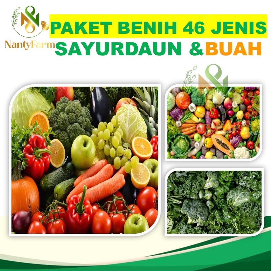 Paket 46 Benih Sayur Lengkap Benih Biji Sayur Berkualitas Premium - Paket Benih Sayur