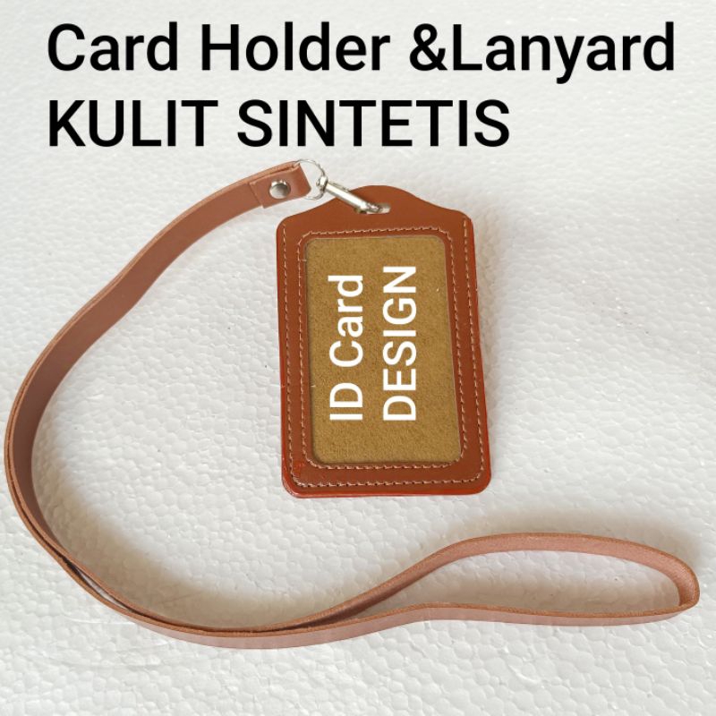 

Holder / Casing ID Card/Nametag, KULIT SINTETIS + Lanyard, 1 Slot Kartu