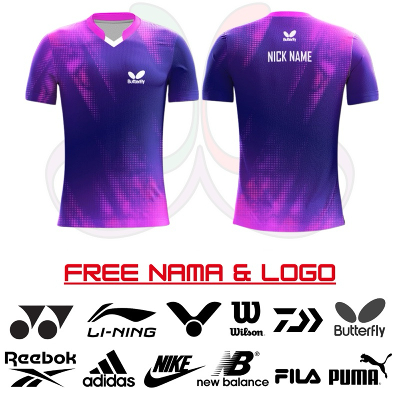 Baju Kaos Jersey Pingpong Tenis Meja Bulutangkis Badminton Sepeda Voli Senam Lari Custom Jumbo Big S