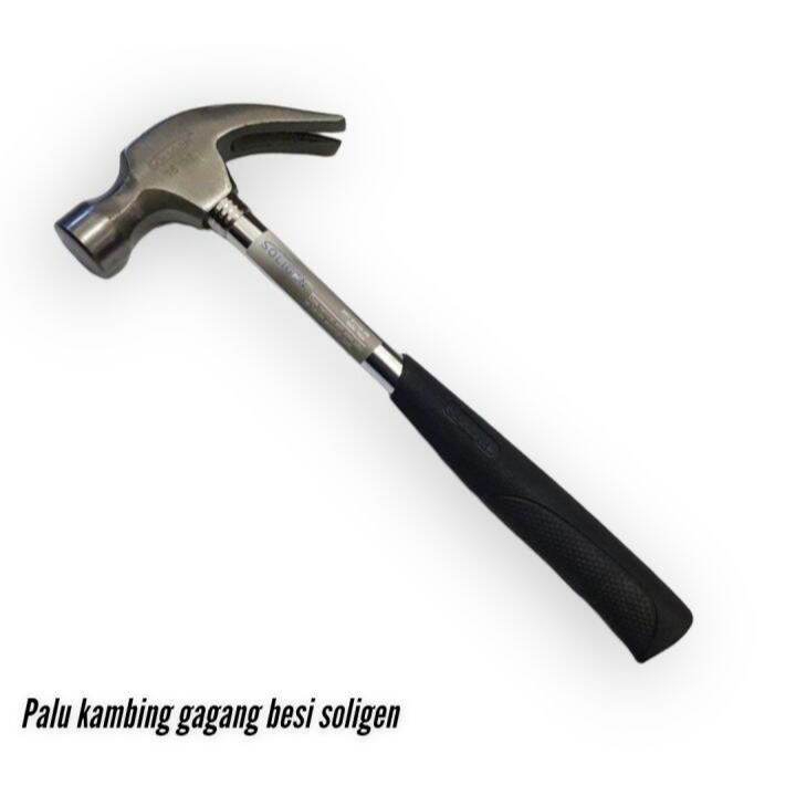 Palu Kambing gagang besi 8oz Soligen Claw Hammer