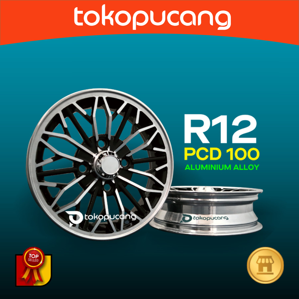 Velg Racing R12 PCD 100 Ring 12 PCD100 RIM Aluminium alloy untuk Wuling Air EV mobil mini JEEP TRICY