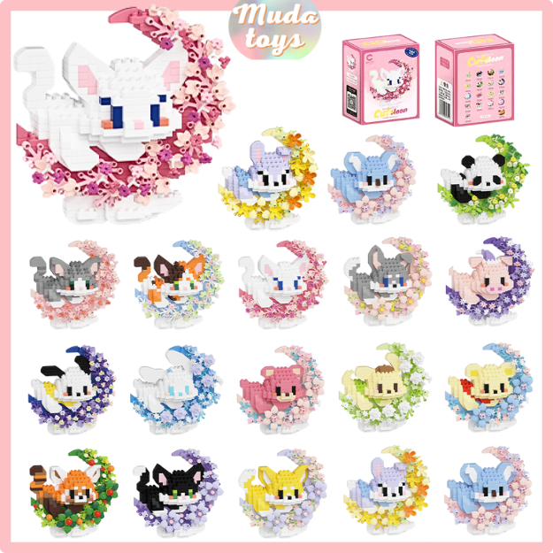 Muds Toys Bricks Kartun DIY Lego Mainan Edukasi Anak Cinnamoroll Pochacco Kuromi Lotso Panda Kucing