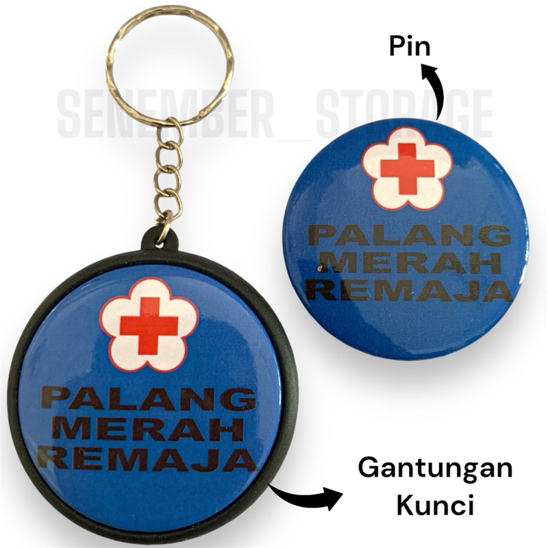 GANTUNGAN KUNCI PMR MADYA BIRU- PIN BROS PMR BIRU MADYA - AKSESORIS PMR - SOUVENIR SEKOLAH