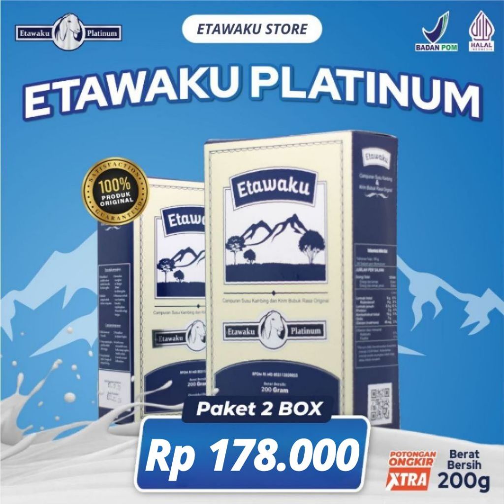 

Etawaku Platinum Susu Kambing Murni Atasi Nyeri Sendi & Tulang Original 2 Box