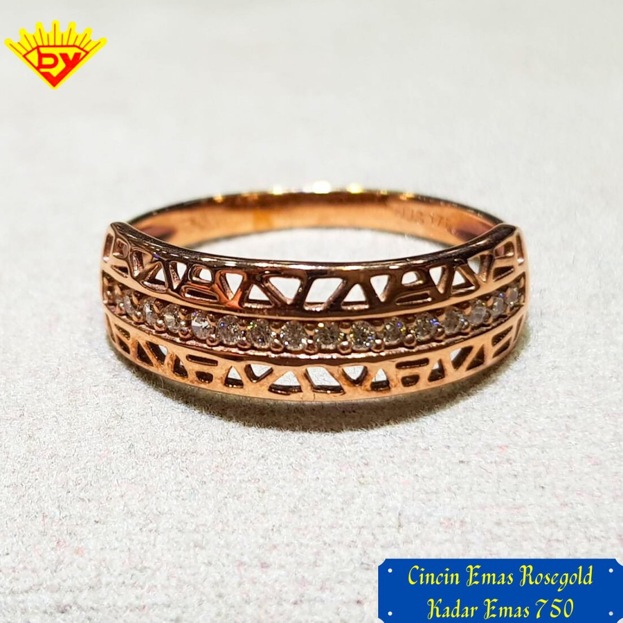 Cincin Emas Rosegold Kadar Emas 750