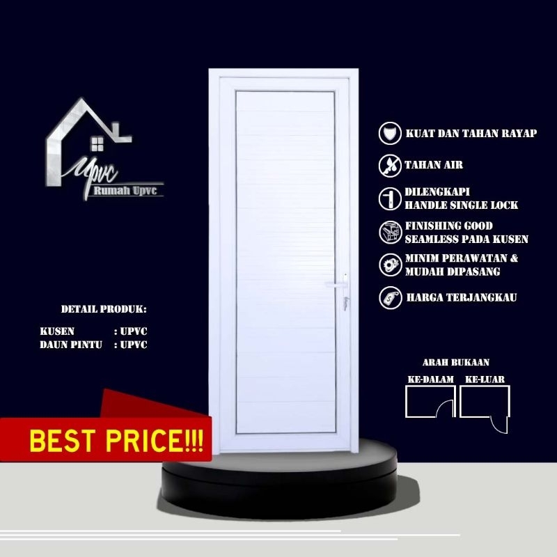 PINTU KAMAR MANDI UPVC PUTIH - PINTU GUDANG,PINTU DAPUR,PINTU KAMAR,PINTU GARASI