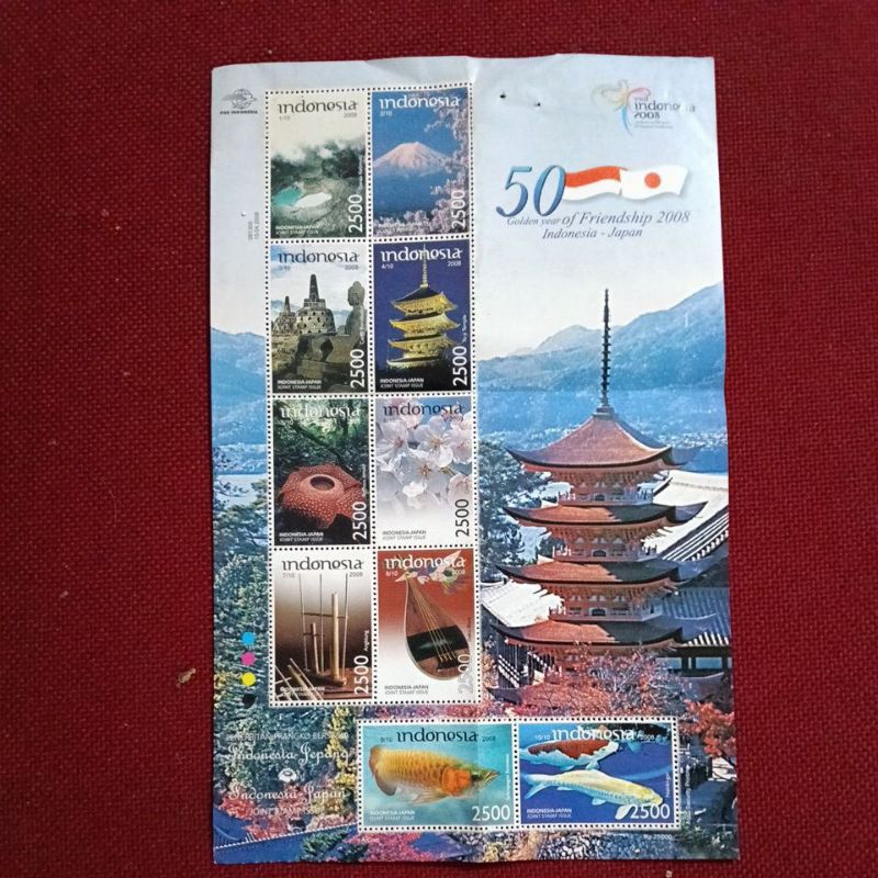 

perangko souvenir sheet 50 golden year of friendship2008