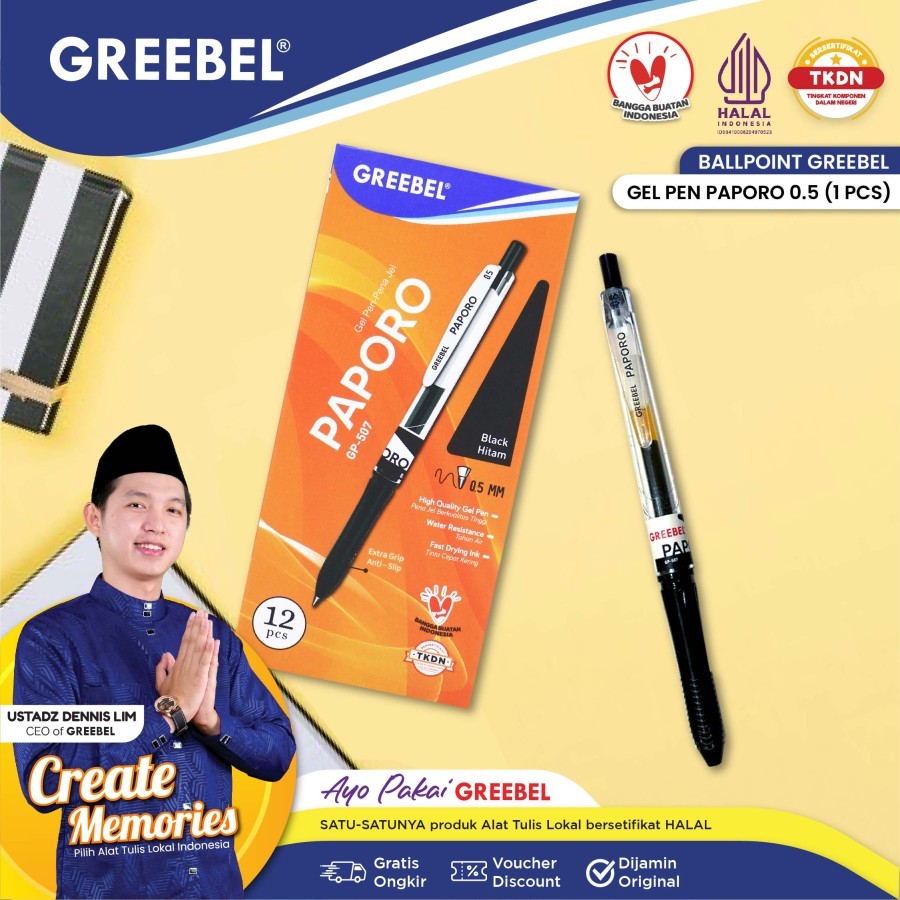 

GEL PEN PAPORO GREEBEL 0.5MM