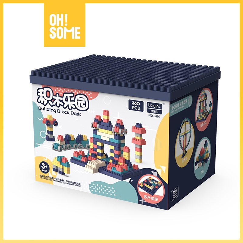 OHSOME  - Mr. man · Mainan Brick Balok Susun Anak DIY 360pcs/106pcs Desk Bahan ABS Kuat Tahan Lama