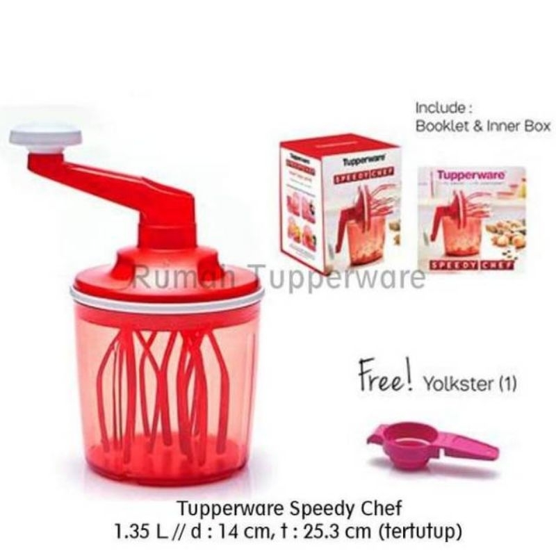 Tupperware Speedy Chef Mixer Manual tanpa Listrik alat kocokan telur adonan cake kue bolu pengocok t