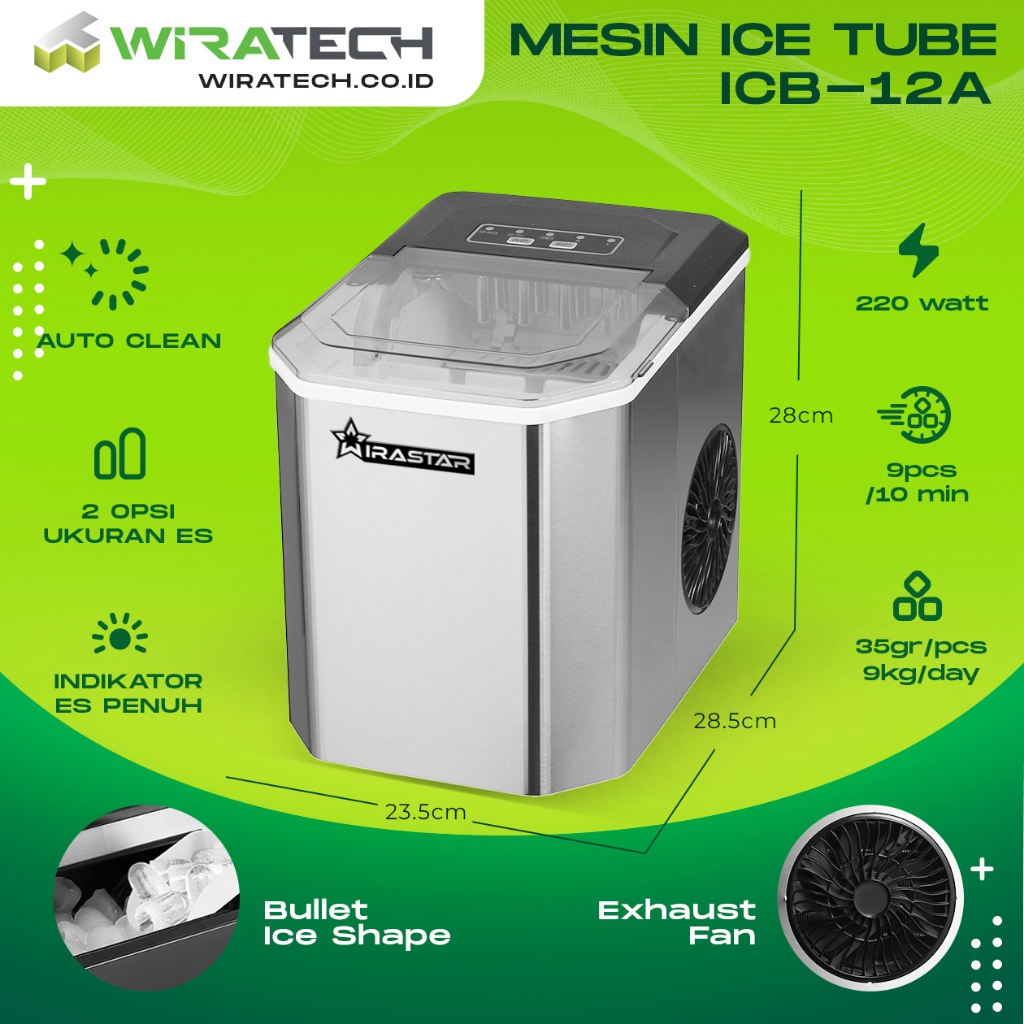 WIRASTAR Ice Tube ICB-12A  - Mesin Cetak Es Batu Kristal